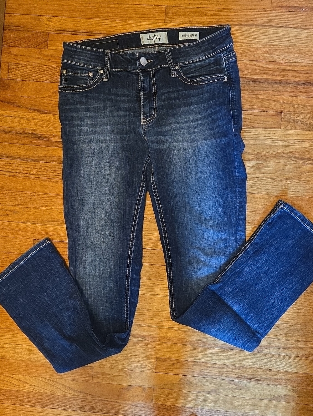 Daytrip Virgo Bootcut Women's Dark Blue Jeans With Subtle Fade